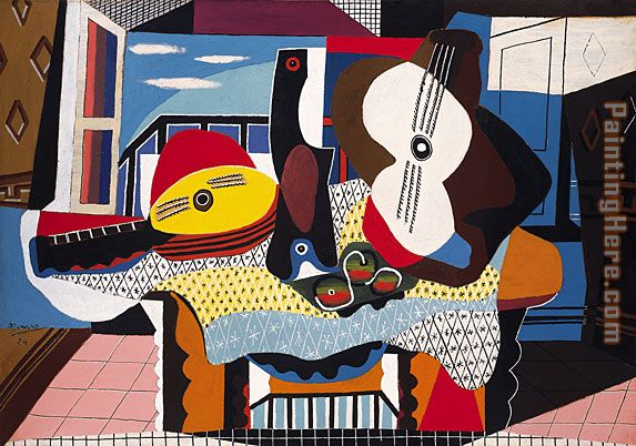 Mandolin and Guitar painting - Pablo Picasso Mandolin and Guitar art painting
